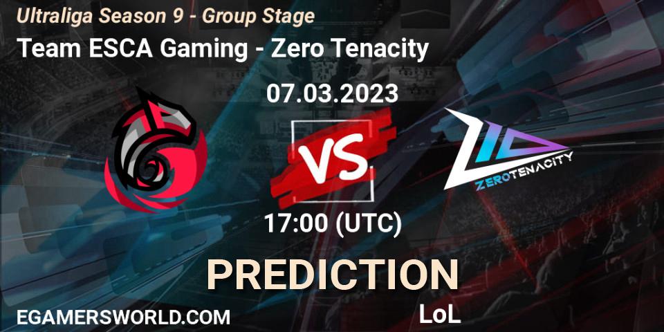 Team ESCA Gaming - Zero Tenacity: прогноз. 07.03.23, LoL, Ultraliga Season 9 - Group Stage