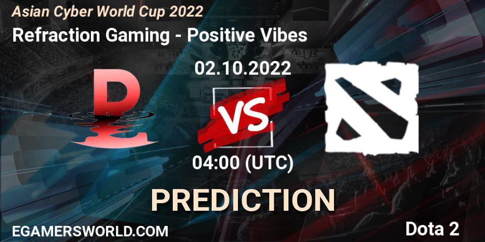 Refraction Gaming - Positive Vibes: прогноз. 02.10.2022 at 04:14, Dota 2, Asian Cyber World Cup 2022