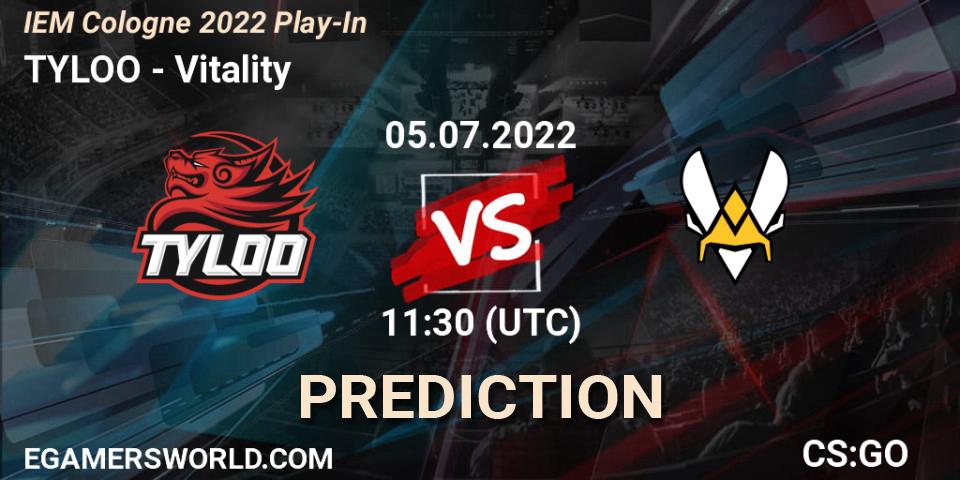 TYLOO - Vitality: прогноз. 05.07.2022 at 12:20, Counter-Strike (CS2), IEM Cologne 2022 Play-In