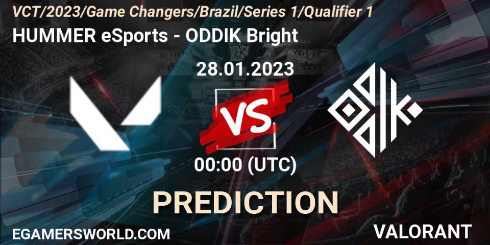 HUMMER Esports - ODDIK Bright: прогноз. 28.01.23, VALORANT, VCT 2023: Game Changers Brazil Series 1 - Qualifier 1