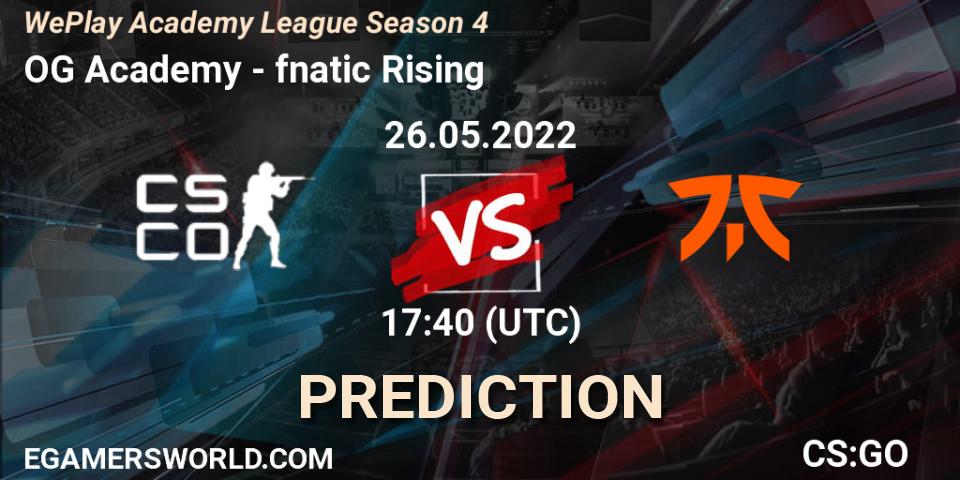 OG Academy - fnatic Rising: прогноз. 26.05.2022 at 17:40, Counter-Strike (CS2), WePlay Academy League Season 4