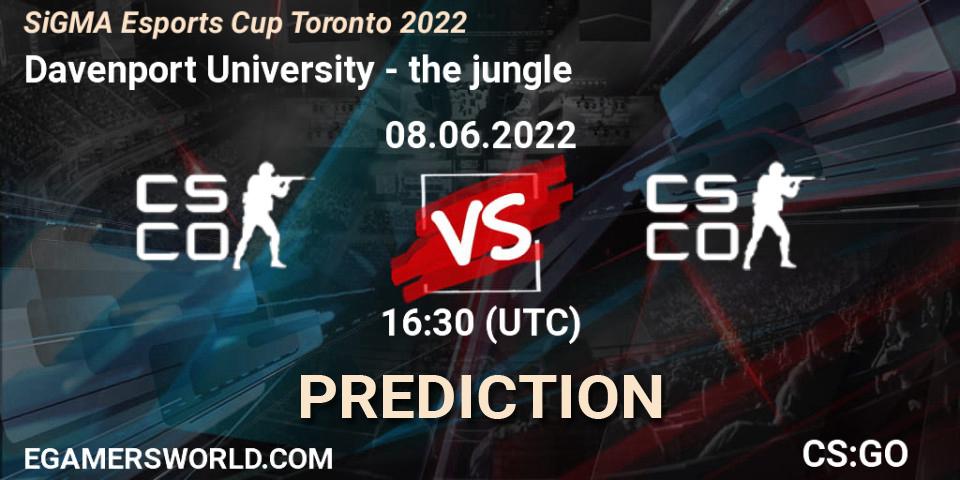 Davenport University - the jungle: прогноз. 08.06.2022 at 16:30, Counter-Strike (CS2), SiGMA Esports Cup Toronto 2022