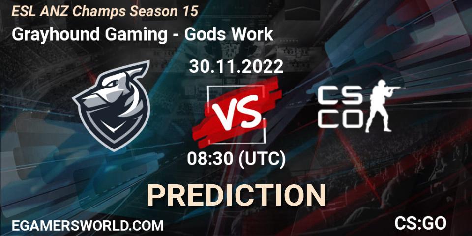 Grayhound Gaming - Gods Work: прогноз. 30.11.22, CS2 (CS:GO), ESL ANZ Champs Season 15