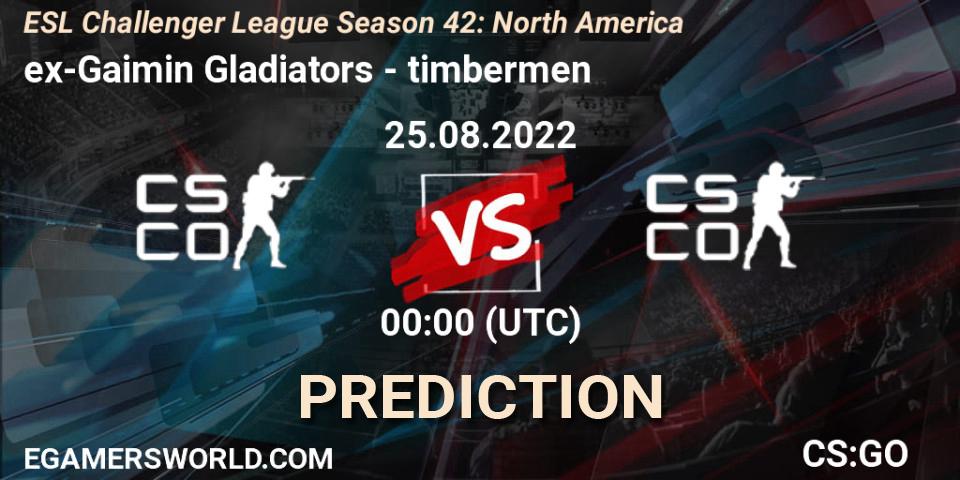 Squirtle Squad - timbermen: прогноз. 25.08.2022 at 00:00, Counter-Strike (CS2), ESL Challenger League Season 42: North America