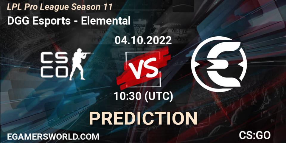 DGG Esports - Elemental: прогноз. 04.10.2022 at 11:00, Counter-Strike (CS2), LPL Pro League 2022 Season 2
