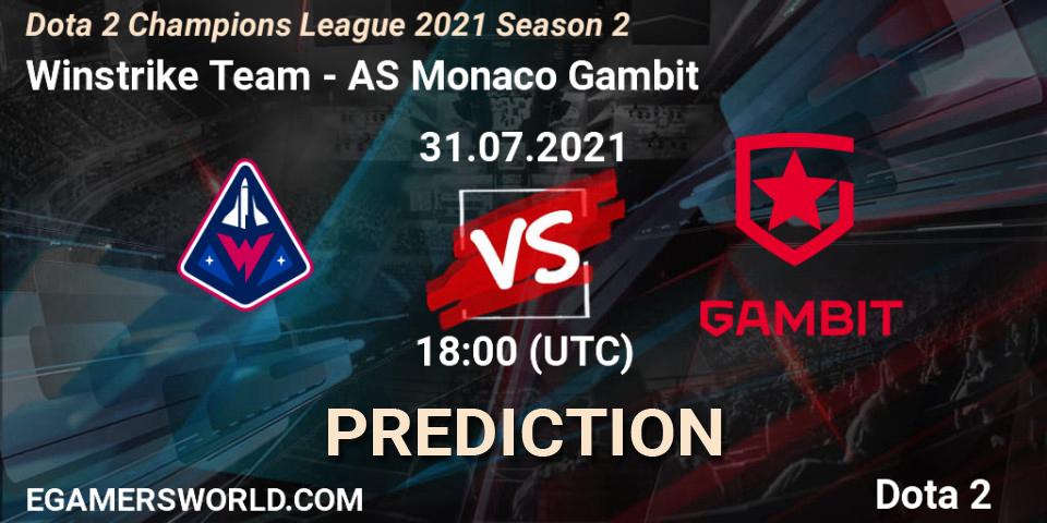 Winstrike Team - AS Monaco Gambit: прогноз. 22.07.2021 at 18:02, Dota 2, Dota 2 Champions League 2021 Season 2