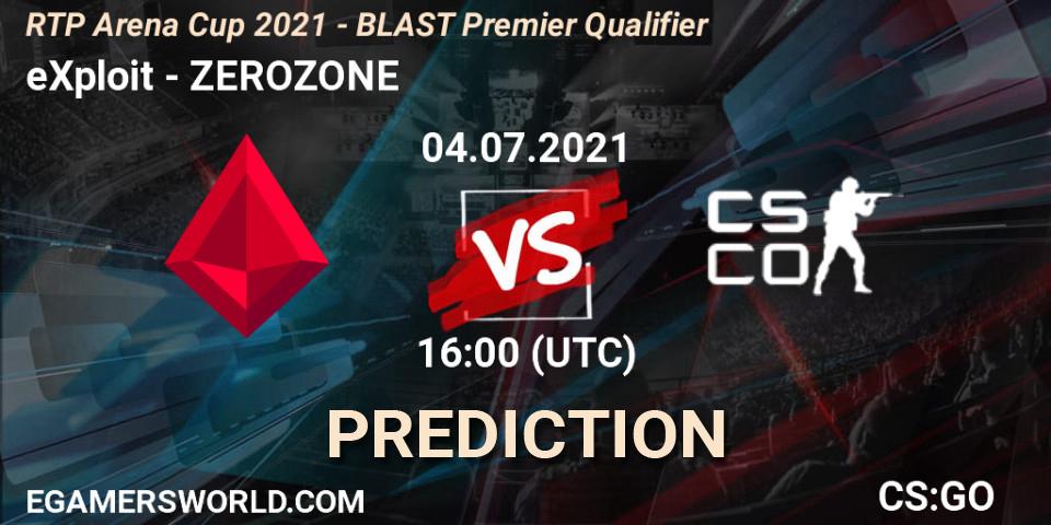 eXploit - ZEROZONE: прогноз. 04.07.2021 at 15:00, Counter-Strike (CS2), RTP Arena Cup 2021 - BLAST Premier Qualifier