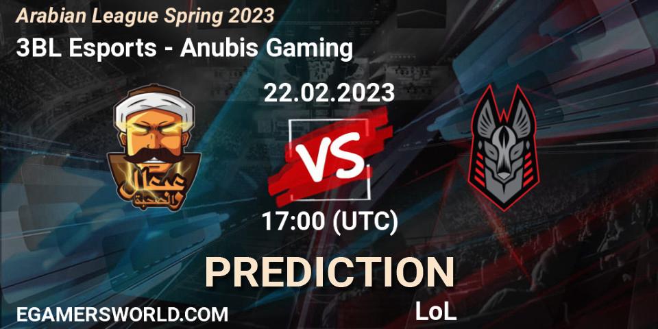 3BL Esports - Anubis Gaming: прогноз. 22.02.2023 at 17:00, LoL, Arabian League Spring 2023
