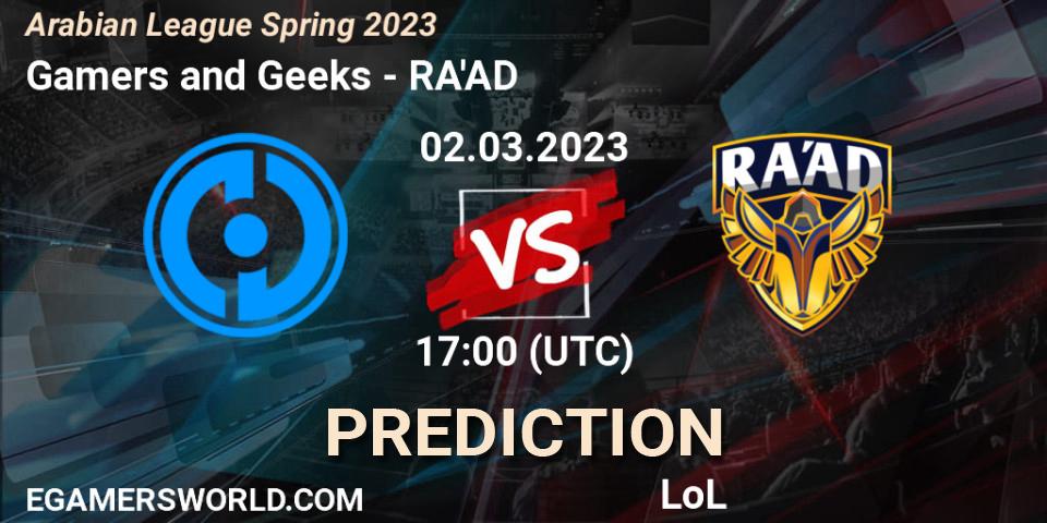 Gamers and Geeks - RA'AD: прогноз. 09.02.23, LoL, Arabian League Spring 2023