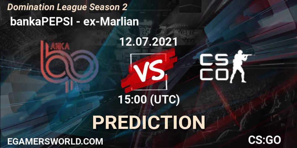 bankaPEPSI - ex-Marlian: прогноз. 12.07.2021 at 15:00, Counter-Strike (CS2), Domination League Season 2