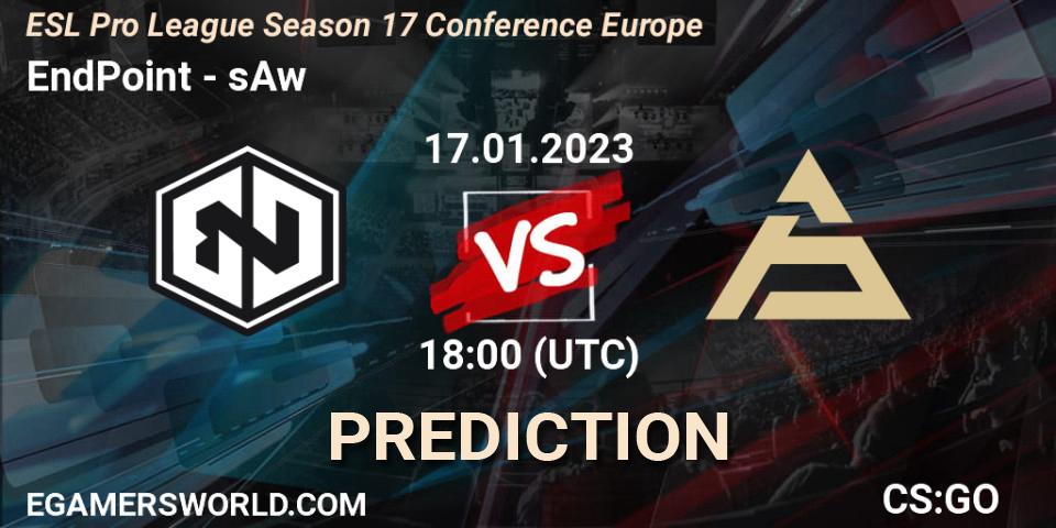 EndPoint - sAw: прогноз. 17.01.2023 at 18:00, Counter-Strike (CS2), ESL Pro League Season 17 Conference Europe