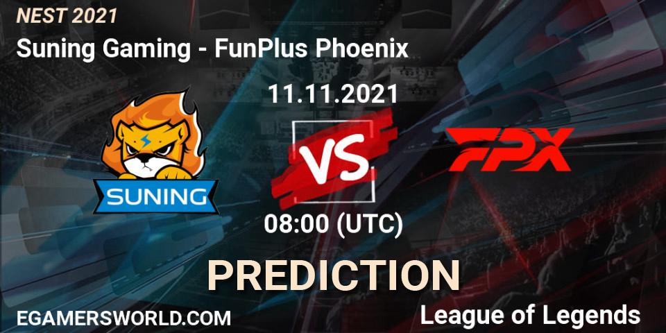 Suning Gaming - FunPlus Phoenix: прогноз. 11.11.21, LoL, NEST 2021