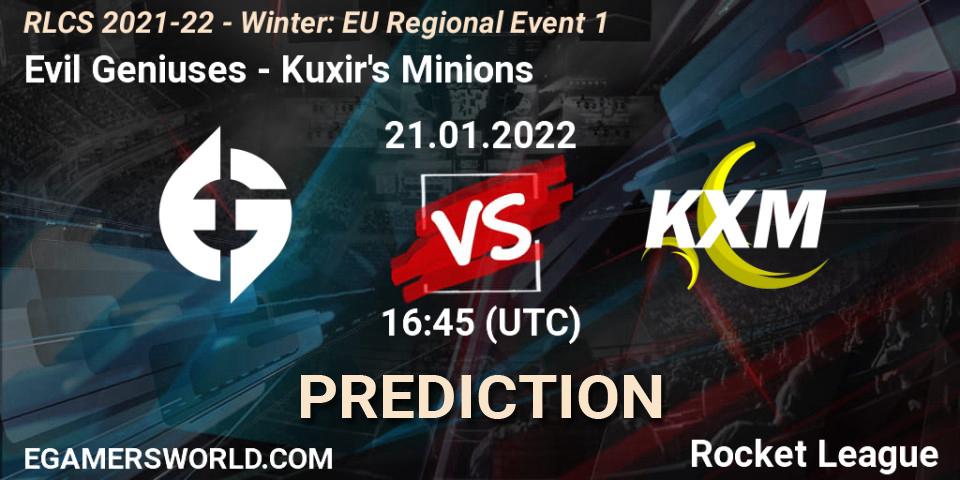 Evil Geniuses - Kuxir's Minions: прогноз. 21.01.2022 at 16:45, Rocket League, RLCS 2021-22 - Winter: EU Regional Event 1