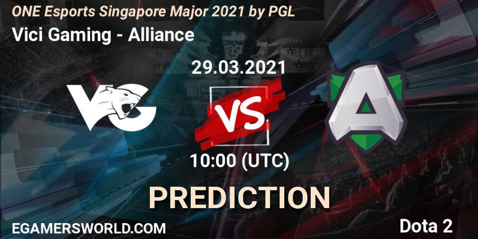 Vici Gaming - Alliance: прогноз. 29.03.2021 at 11:40, Dota 2, ONE Esports Singapore Major 2021