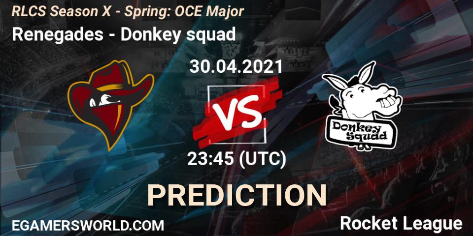 Renegades - Donkey squad: прогноз. 30.04.2021 at 23:45, Rocket League, RLCS Season X - Spring: OCE Major
