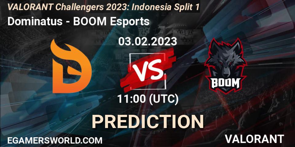 Dominatus - BOOM Esports: прогноз. 09.02.23, VALORANT, VALORANT Challengers 2023: Indonesia Split 1