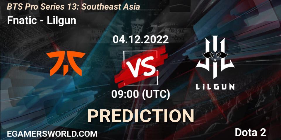 Fnatic - Lilgun: прогноз. 27.11.22, Dota 2, BTS Pro Series 13: Southeast Asia