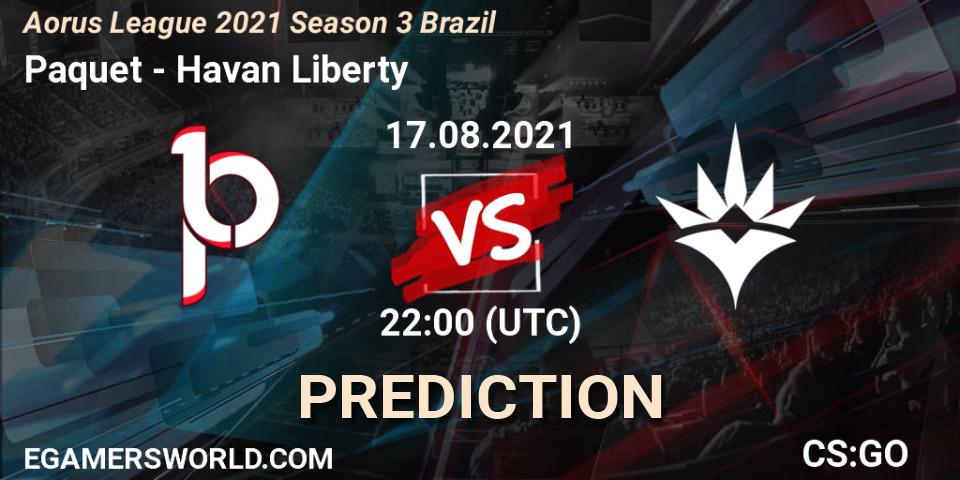 Paquetá - Havan Liberty: прогноз. 17.08.2021 at 22:00, Counter-Strike (CS2), Aorus League 2021 Season 3 Brazil