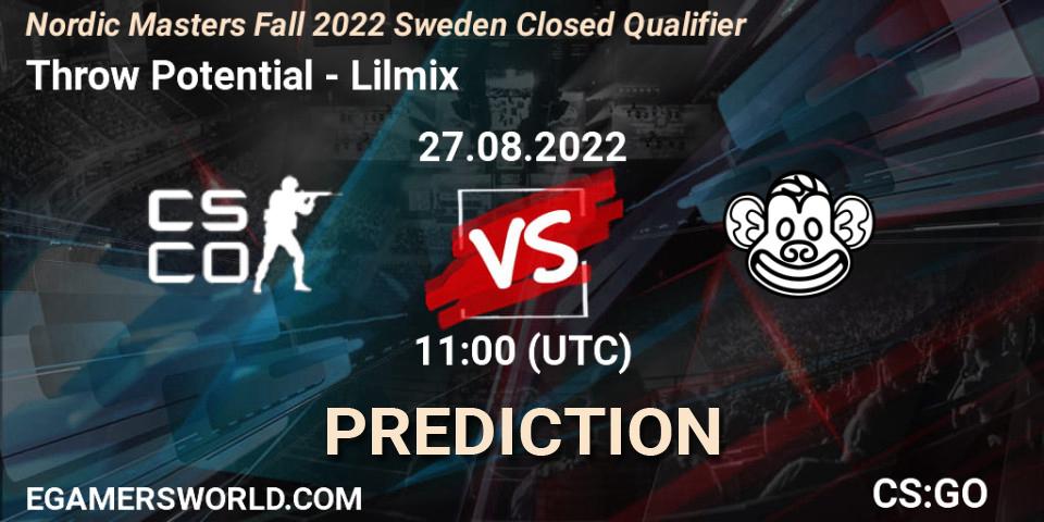 Throw Potential - Lilmix: прогноз. 27.08.2022 at 11:00, Counter-Strike (CS2), Nordic Masters Fall 2022 Sweden Closed Qualifier