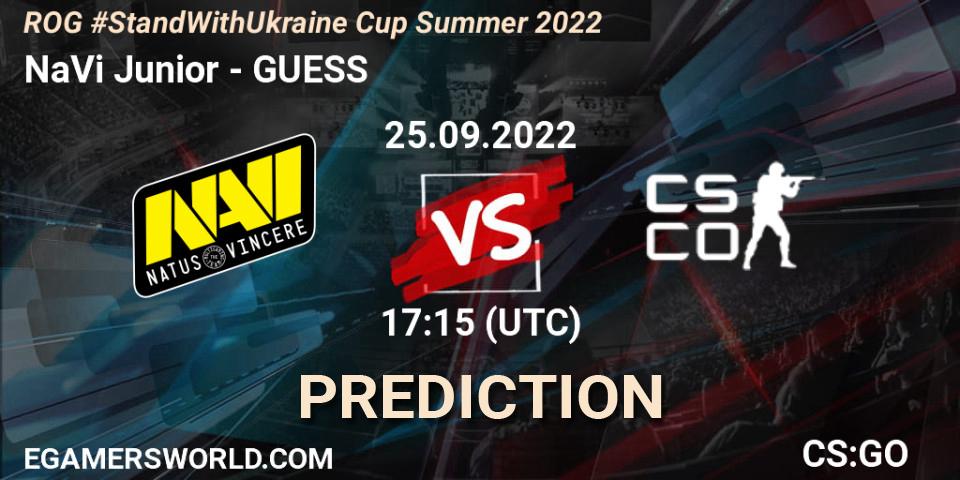 NaVi Junior - GUESS: прогноз. 25.09.2022 at 17:15, Counter-Strike (CS2), ROG #StandWithUkraine Cup Summer 2022