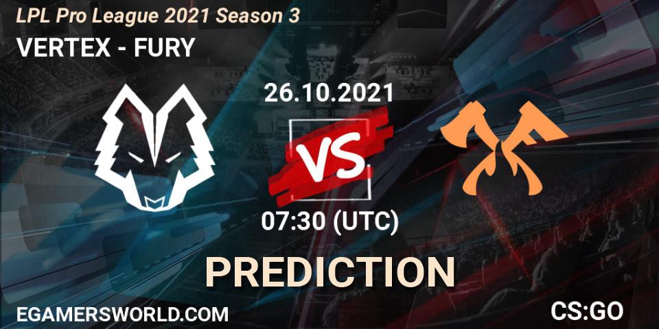 VERTEX - FURY: прогноз. 26.10.21, CS2 (CS:GO), LPL Pro League 2021 Season 3