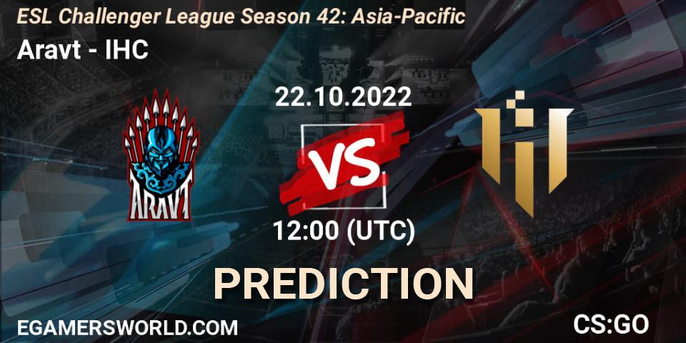 Aravt - IHC: прогноз. 22.10.2022 at 12:00, Counter-Strike (CS2), ESL Challenger League Season 42: Asia-Pacific