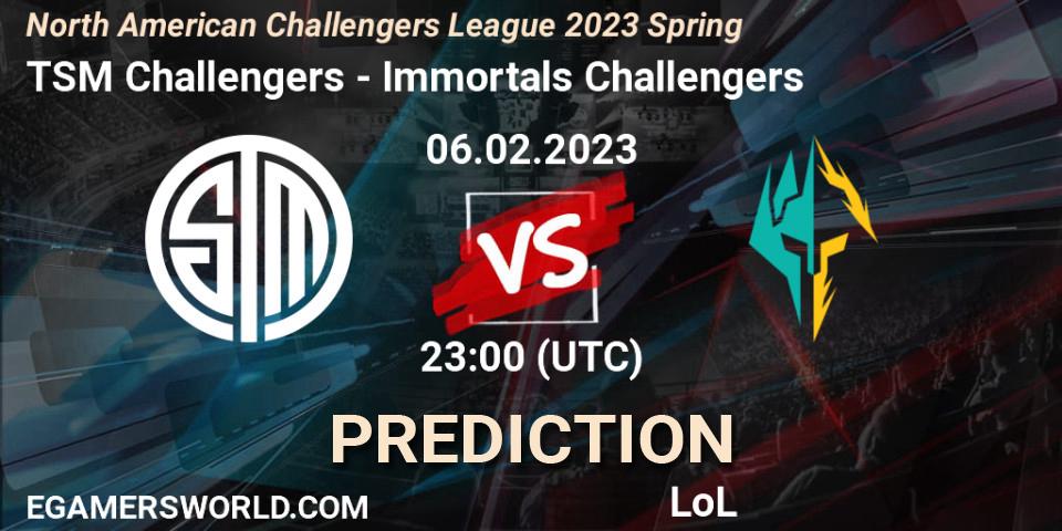 TSM Challengers - Immortals Challengers: прогноз. 06.02.23, LoL, NACL 2023 Spring - Group Stage