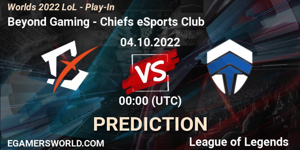 Chiefs eSports Club - Beyond Gaming: прогноз. 02.10.2022 at 01:00, LoL, Worlds 2022 LoL - Play-In