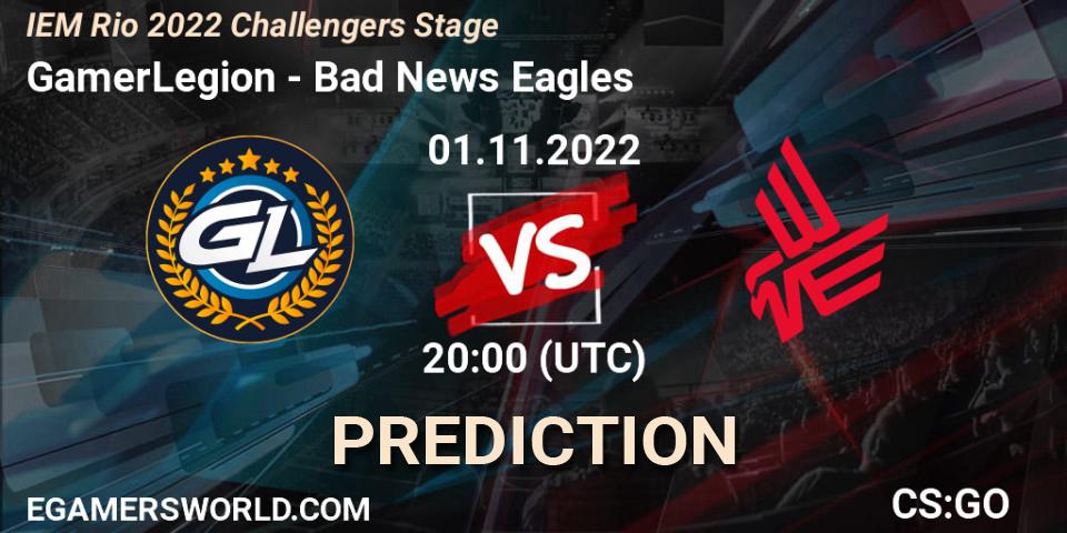 GamerLegion - Bad News Eagles: прогноз. 01.11.2022 at 21:25, Counter-Strike (CS2), IEM Rio 2022 Challengers Stage