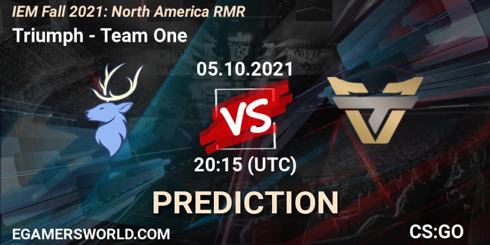 Triumph - Team One: прогноз. 05.10.2021 at 20:45, Counter-Strike (CS2), IEM Fall 2021: North America RMR