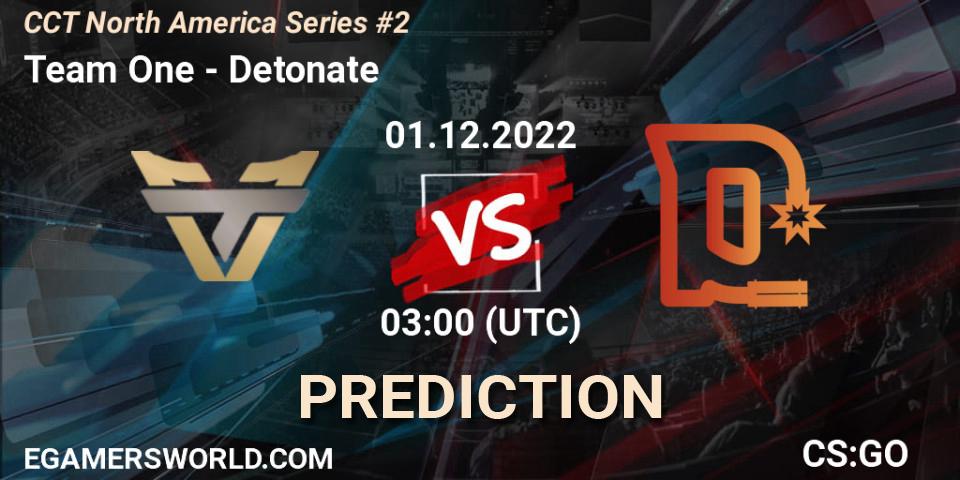Team One - Detonate: прогноз. 01.12.2022 at 03:00, Counter-Strike (CS2), CCT North America Series #2