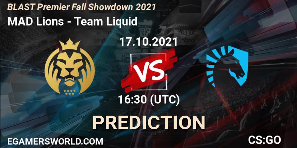 MAD Lions - Team Liquid: прогноз. 17.10.2021 at 16:20, Counter-Strike (CS2), BLAST Premier Fall Showdown 2021
