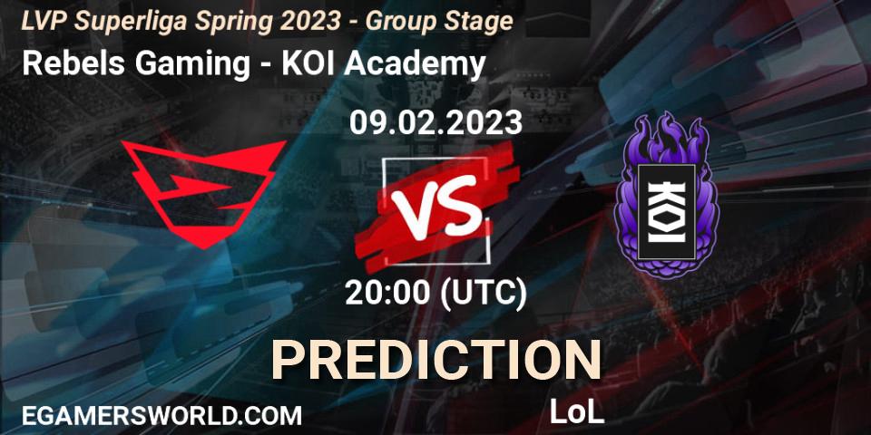 Rebels Gaming - KOI Academy: прогноз. 09.02.23, LoL, LVP Superliga Spring 2023 - Group Stage