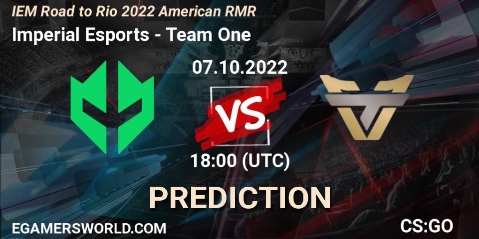 Imperial Esports - Team One: прогноз. 07.10.22, CS2 (CS:GO), IEM Road to Rio 2022 American RMR