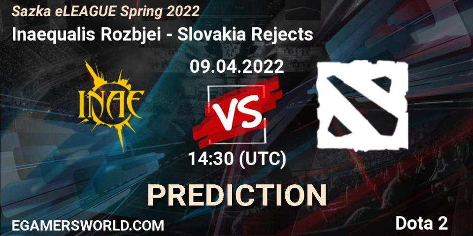 Inaequalis Rozbíječi - Slovakia Rejects: прогноз. 09.04.2022 at 16:00, Dota 2, Sazka eLEAGUE Spring 2022