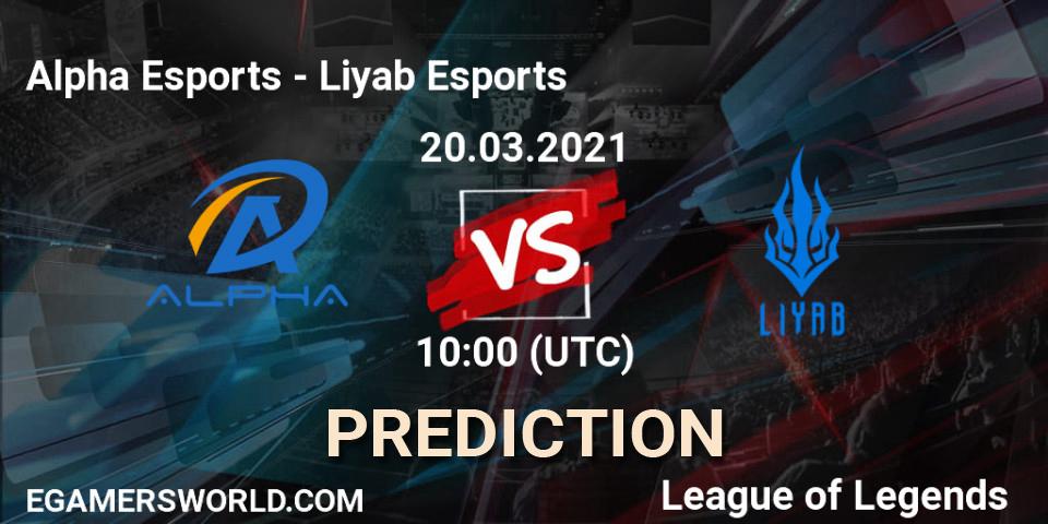 Alpha Esports - Liyab Esports: прогноз. 20.03.2021 at 11:30, LoL, PCS Spring 2021 - Group Stage