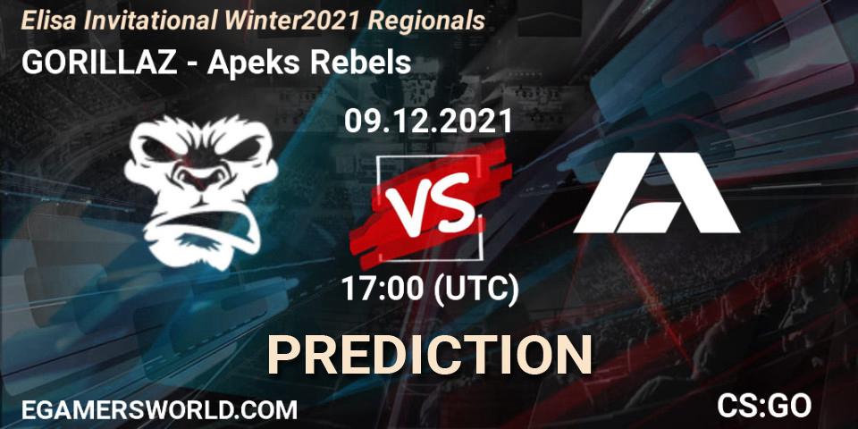 GORILLAZ - Apeks Rebels: прогноз. 09.12.2021 at 18:05, Counter-Strike (CS2), Elisa Invitational Winter 2021 Regionals