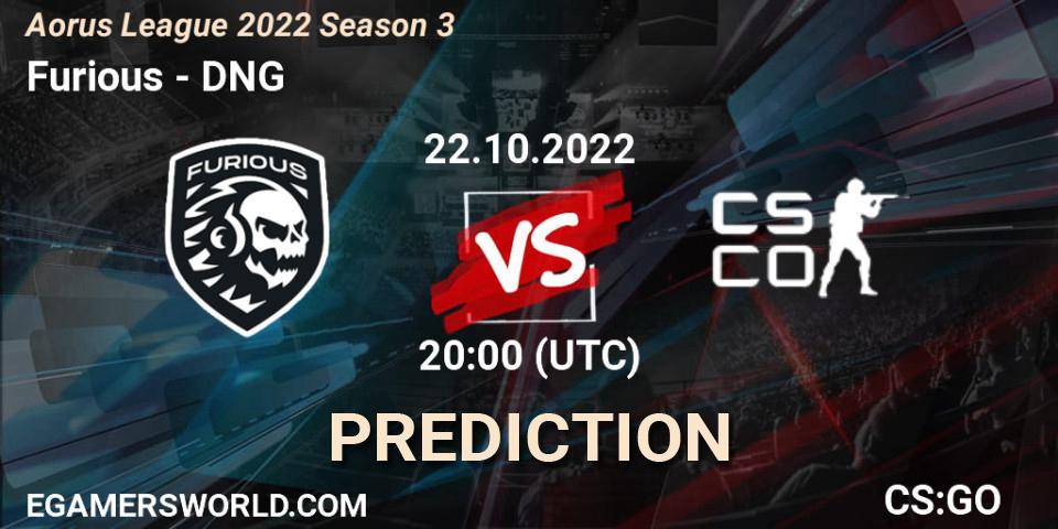 Furious - DNG: прогноз. 22.10.2022 at 22:10, Counter-Strike (CS2), Aorus League 2022 Season 3