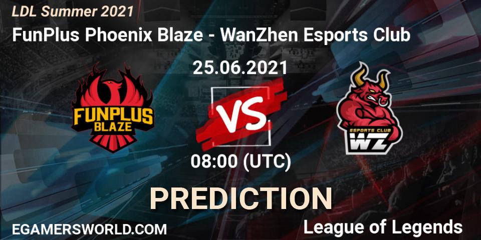 FunPlus Phoenix Blaze - WanZhen Esports Club: прогноз. 25.06.2021 at 09:00, LoL, LDL Summer 2021