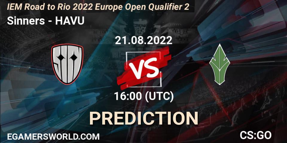Sinners - HAVU: прогноз. 21.08.2022 at 16:10, Counter-Strike (CS2), IEM Road to Rio 2022 Europe Open Qualifier 2