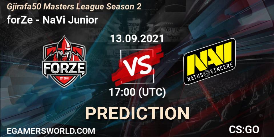 forZe - NaVi Junior: прогноз. 13.09.2021 at 17:15, Counter-Strike (CS2), Gjirafa50 Masters League Season 2