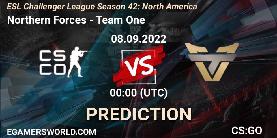 Northern Forces - Team One: прогноз. 16.09.2022 at 00:00, Counter-Strike (CS2), ESL Challenger League Season 42: North America
