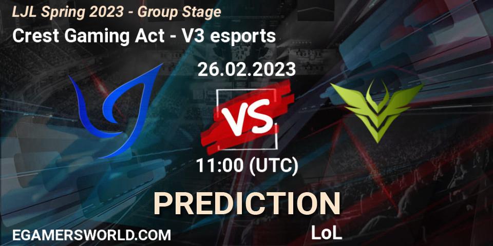 Crest Gaming Act - V3 esports: прогноз. 26.02.2023 at 11:00, LoL, LJL Spring 2023 - Group Stage