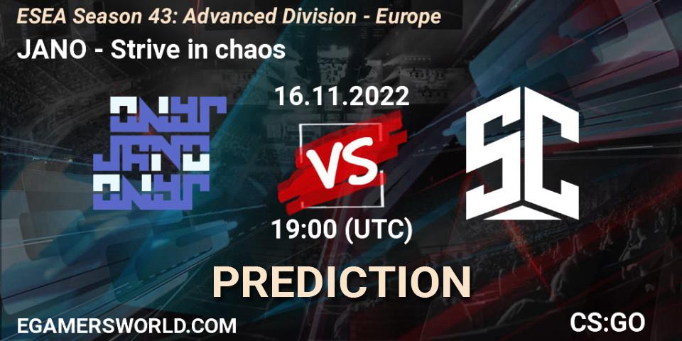 JANO - Strive in chaos: прогноз. 16.11.22, CS2 (CS:GO), ESEA Season 43: Advanced Division - Europe