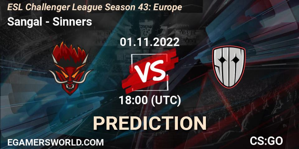 Sangal - Sinners: прогноз. 01.11.22, CS2 (CS:GO), ESL Challenger League Season 43: Europe