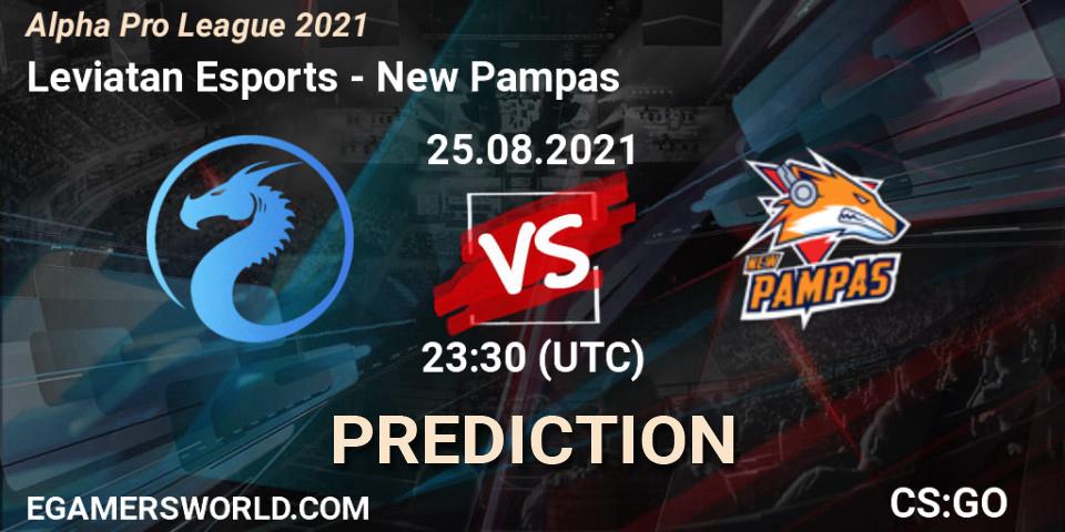 Leviatan Esports - New Pampas: прогноз. 25.08.2021 at 23:30, Counter-Strike (CS2), Alpha Pro League 2021