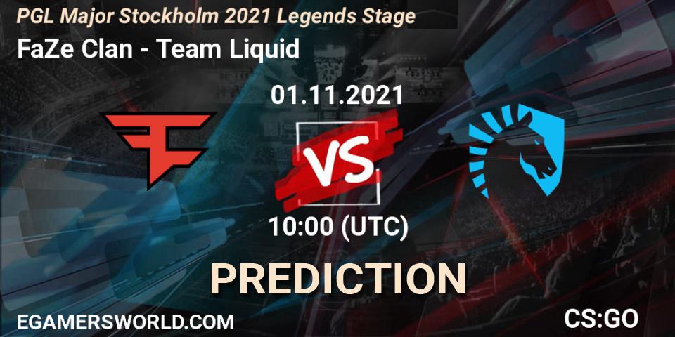 FaZe Clan - Team Liquid: прогноз. 01.11.2021 at 10:00, Counter-Strike (CS2), PGL Major Stockholm 2021 Legends Stage