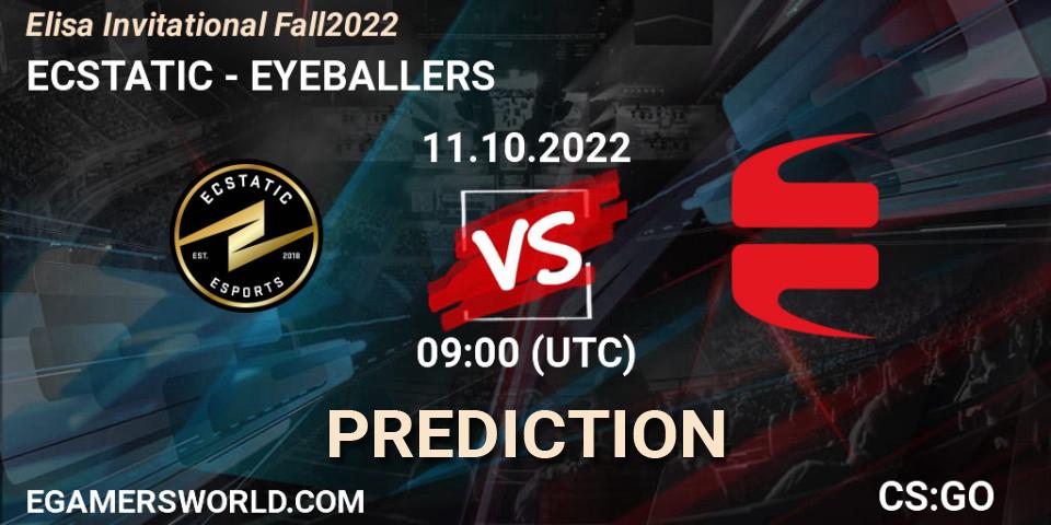 ECSTATIC - EYEBALLERS: прогноз. 11.10.2022 at 09:00, Counter-Strike (CS2), Elisa Invitational Fall 2022