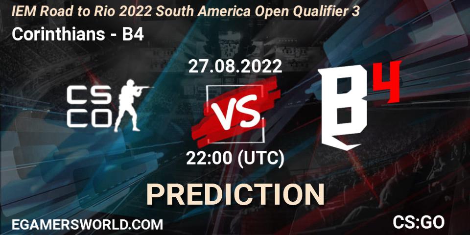 Corinthians - B4: прогноз. 27.08.2022 at 22:00, Counter-Strike (CS2), IEM Road to Rio 2022 South America Open Qualifier 3