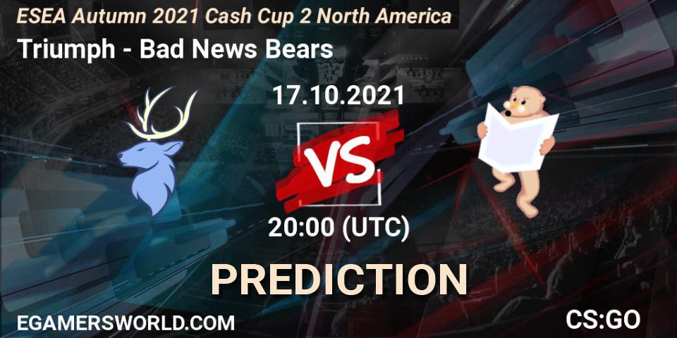 Triumph - Bad News Bears: прогноз. 17.10.2021 at 20:00, Counter-Strike (CS2), ESEA Autumn 2021 Cash Cup 2 North America